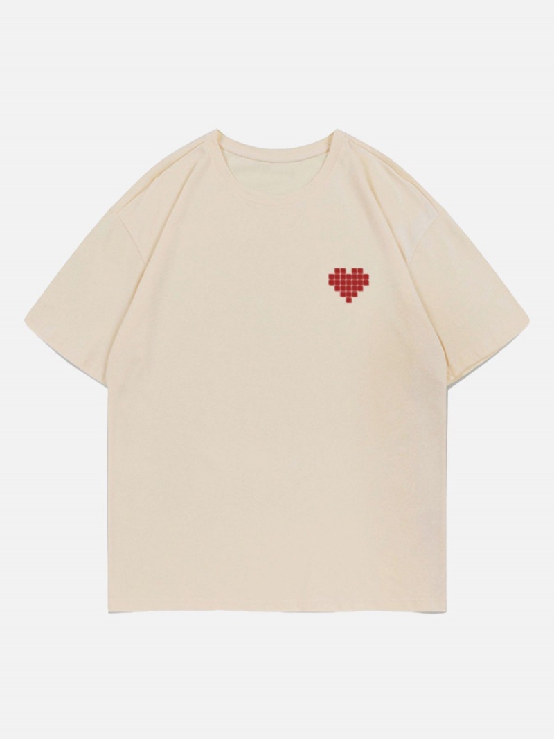 Blanche  T Shirts Aelfric Eden Mosaic Heart Print Tee - ITH-4504004